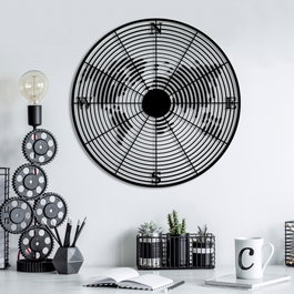 Wallity Sonar Escultura de pared de metal negra